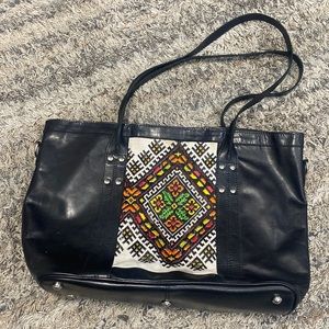 Daja Designs oversized shoulder bag black leather